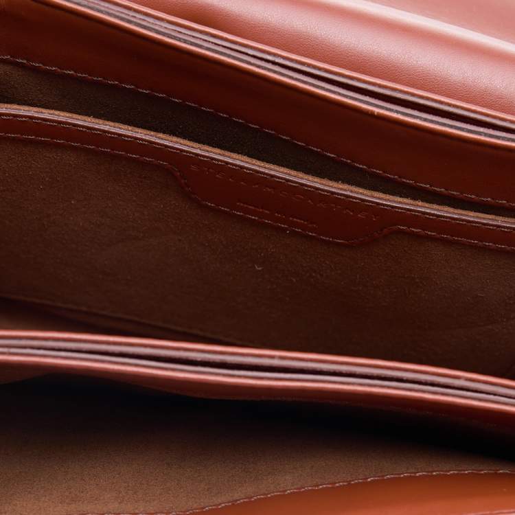 مملوكة مسبقًا Stella McCartney Copper/Tan Woven Faux Leather Falabella Box Shoulder Bag
