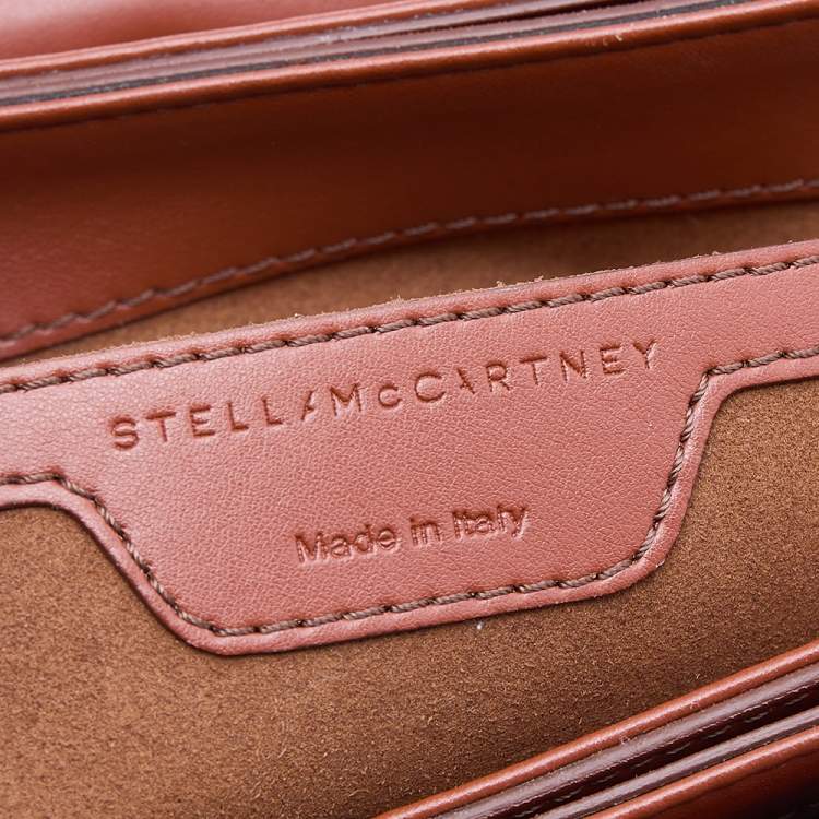 مملوكة مسبقًا Stella McCartney Copper/Tan Woven Faux Leather Falabella Box Shoulder Bag