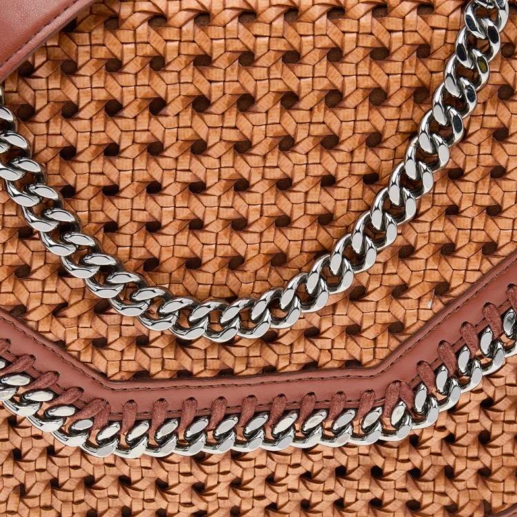 مملوكة مسبقًا Stella McCartney Copper/Tan Woven Faux Leather Falabella Box Shoulder Bag