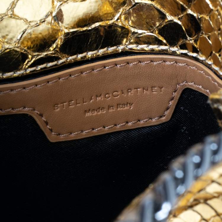 Pre Owned Stella McCartney Gold Faux Python Leather Tiny Falabella Tote