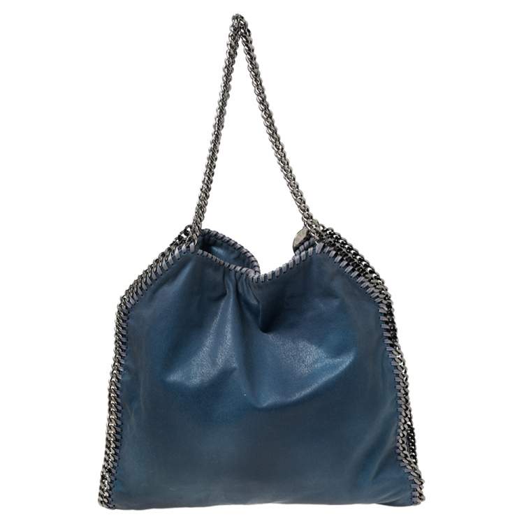 Pre Owned Stella McCartney Blue Faux Leather Small Falabella Tote