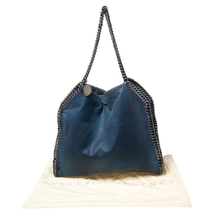 Pre Owned Stella McCartney Blue Faux Leather Small Falabella Tote