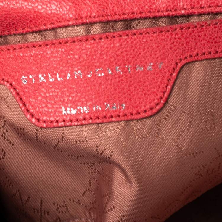 Pre Owned Stella McCartney Orange Faux Suede Mini Falabella Tote