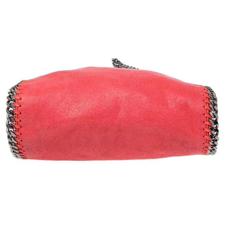 Pre Owned Stella McCartney Orange Faux Suede Mini Falabella Tote