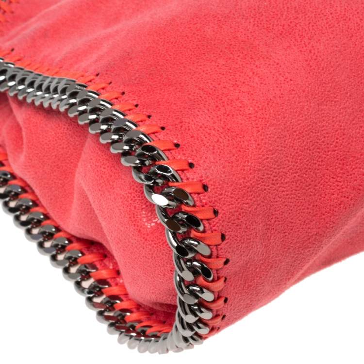 Pre Owned Stella McCartney Orange Faux Suede Mini Falabella Tote