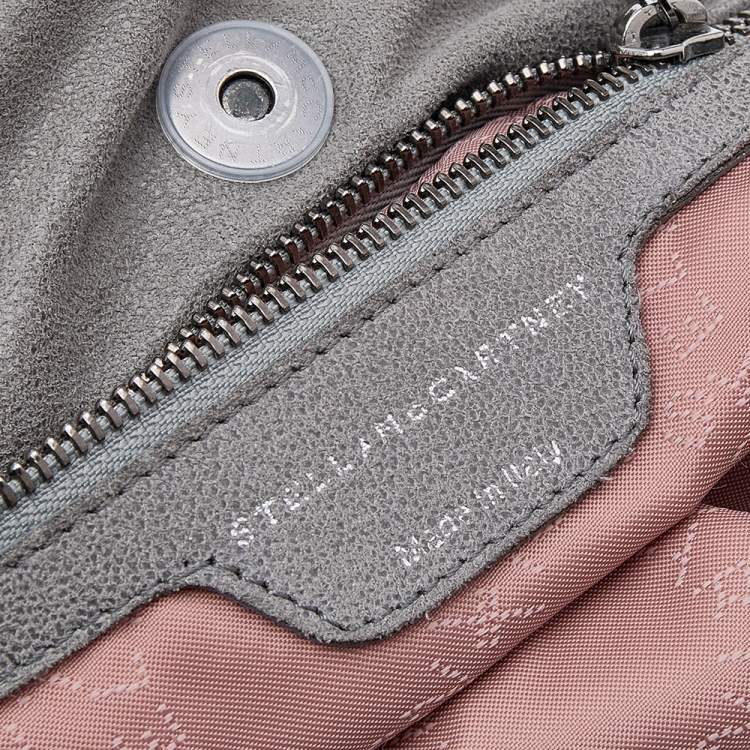 Pre Owned Stella McCartney Grey Shimmer Faux Suede Small Falabella Tote