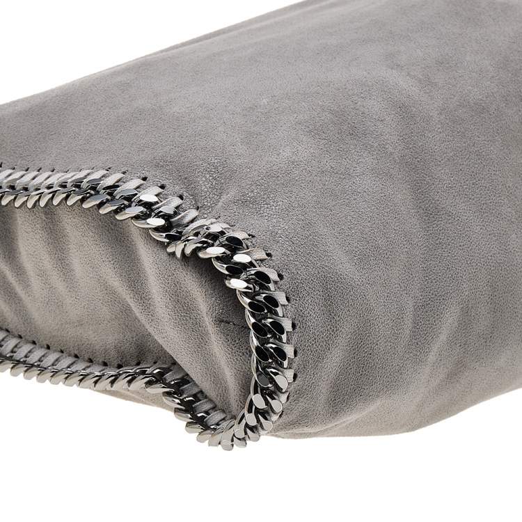 Pre Owned Stella McCartney Grey Shimmer Faux Suede Small Falabella Tote