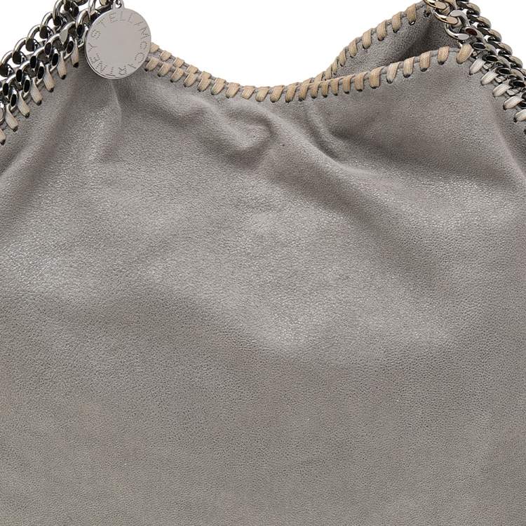Pre Owned Stella McCartney Grey Shimmer Faux Suede Small Falabella Tote