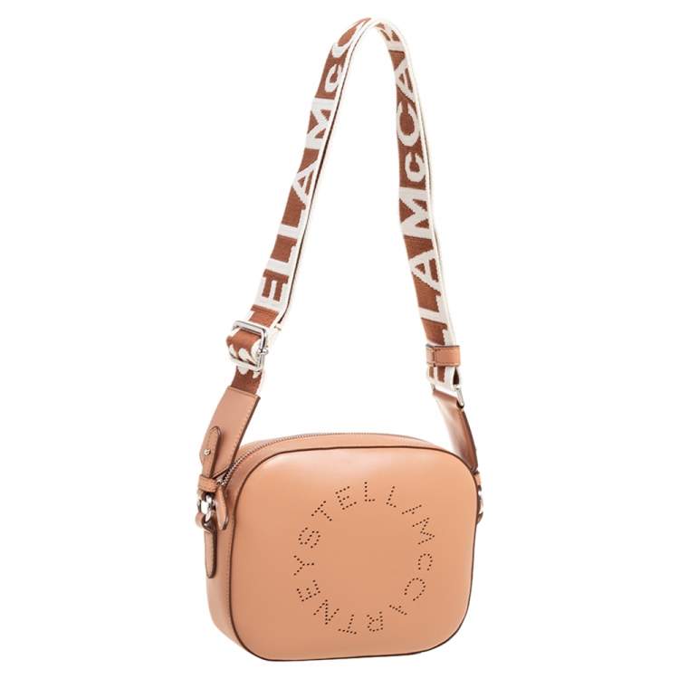مملوكة مسبقًا Stella McCartney Brown Faux Leather Perforated Logo Mini Camera Bag