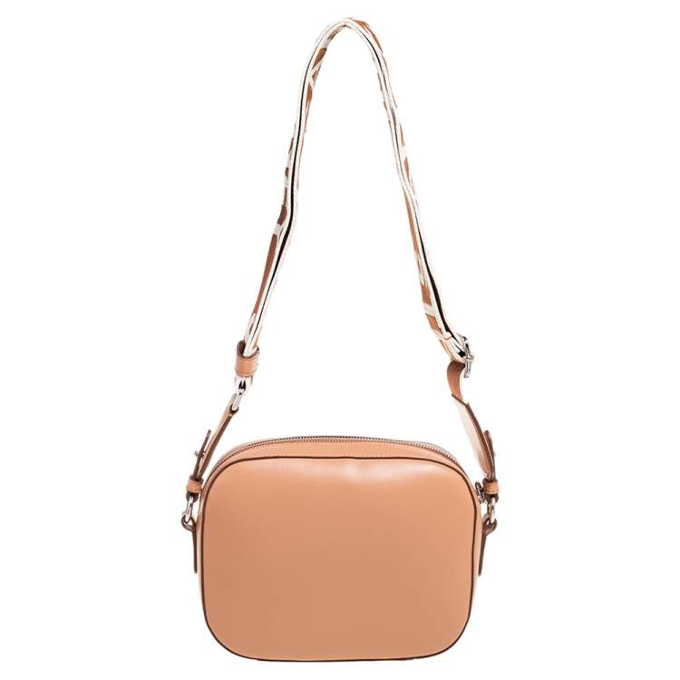 مملوكة مسبقًا Stella McCartney Brown Faux Leather Perforated Logo Mini Camera Bag