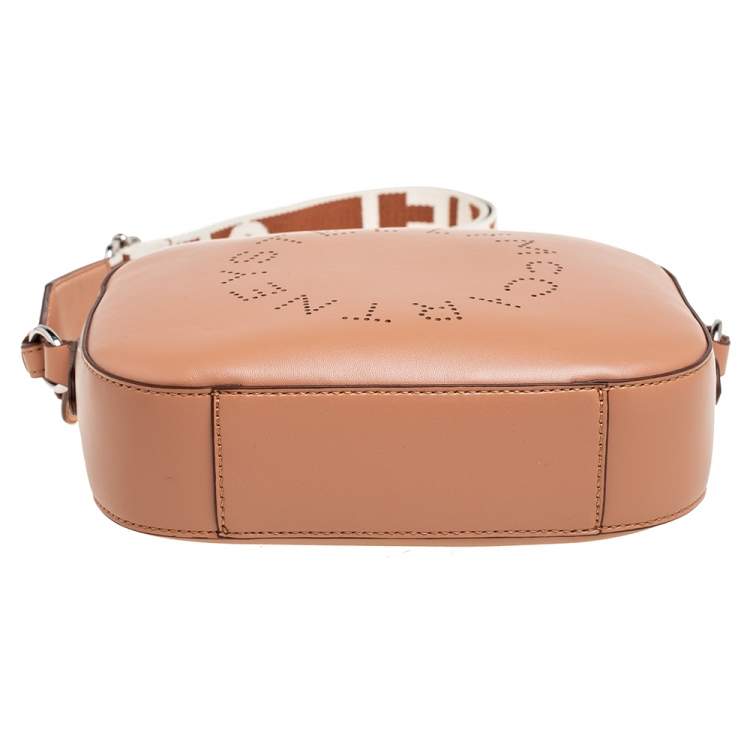 مملوكة مسبقًا Stella McCartney Brown Faux Leather Perforated Logo Mini Camera Bag