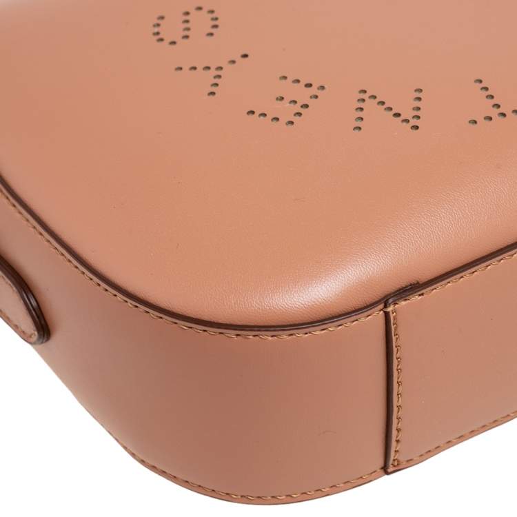 مملوكة مسبقًا Stella McCartney Brown Faux Leather Perforated Logo Mini Camera Bag