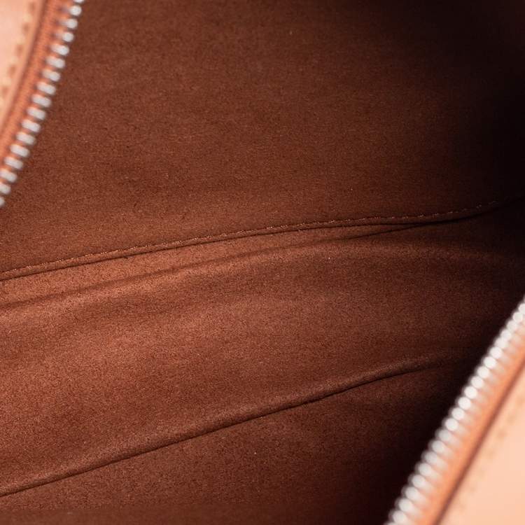 مملوكة مسبقًا Stella McCartney Brown Faux Leather Perforated Logo Mini Camera Bag