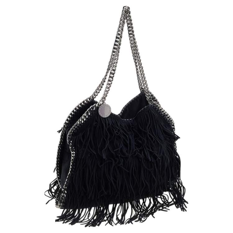 Pre Owned Stella McCartney Black Faux Suede Falabella Tote