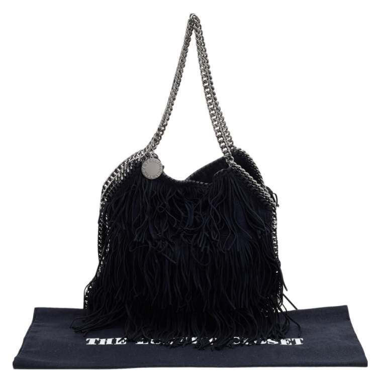Pre Owned Stella McCartney Black Faux Suede Falabella Tote