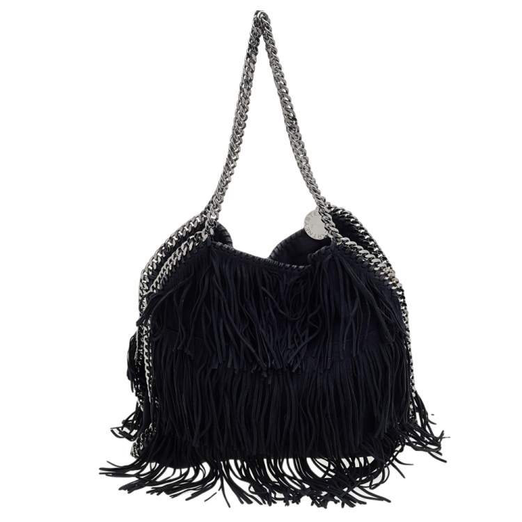 Pre Owned Stella McCartney Black Faux Suede Falabella Tote