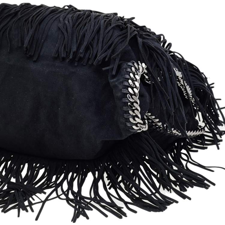Pre Owned Stella McCartney Black Faux Suede Falabella Tote