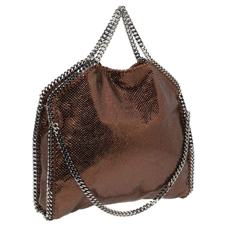 مملوكة مسبقًا Stella McCartney Metallic Brown Faux Snakeskin Leather Small Falabella Tote