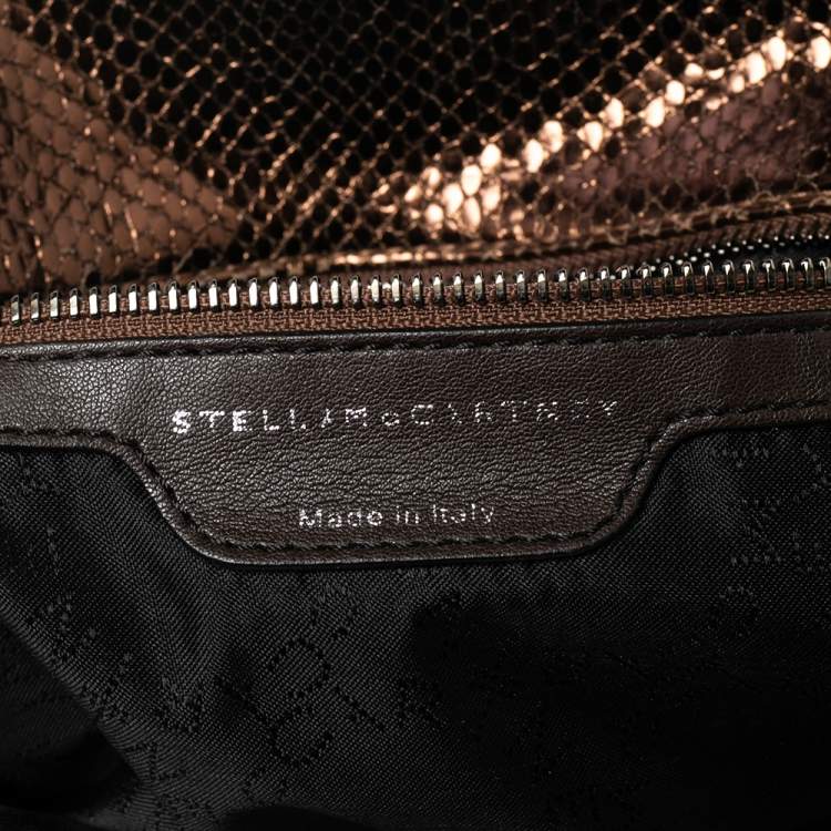 مملوكة مسبقًا Stella McCartney Metallic Brown Faux Snakeskin Leather Small Falabella Tote