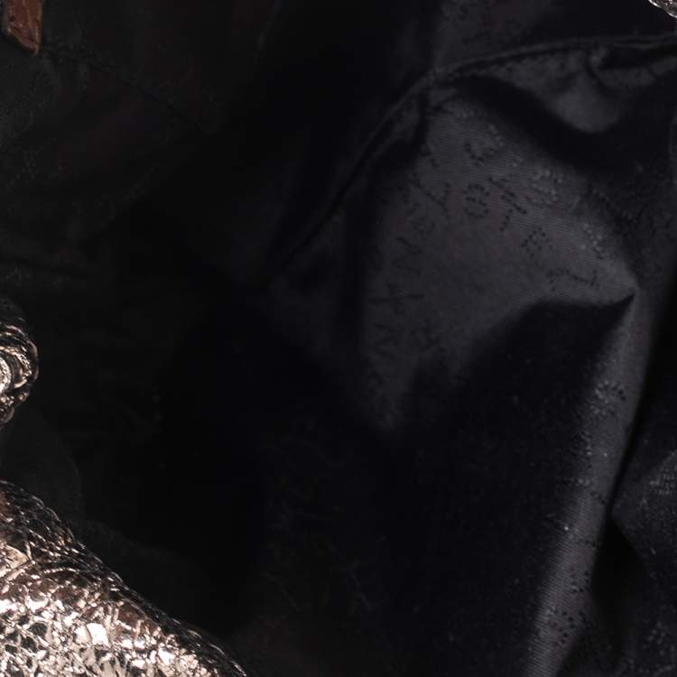 مملوكة مسبقًا Stella McCartney Metallic Gold Crackled Faux Leather Mini Falabella Tote