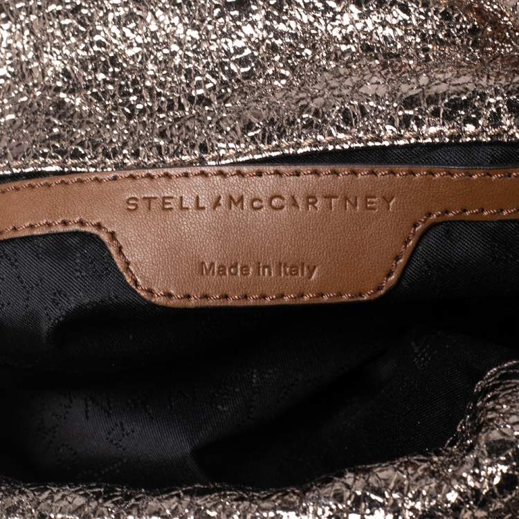 مملوكة مسبقًا Stella McCartney Metallic Gold Crackled Faux Leather Mini Falabella Tote