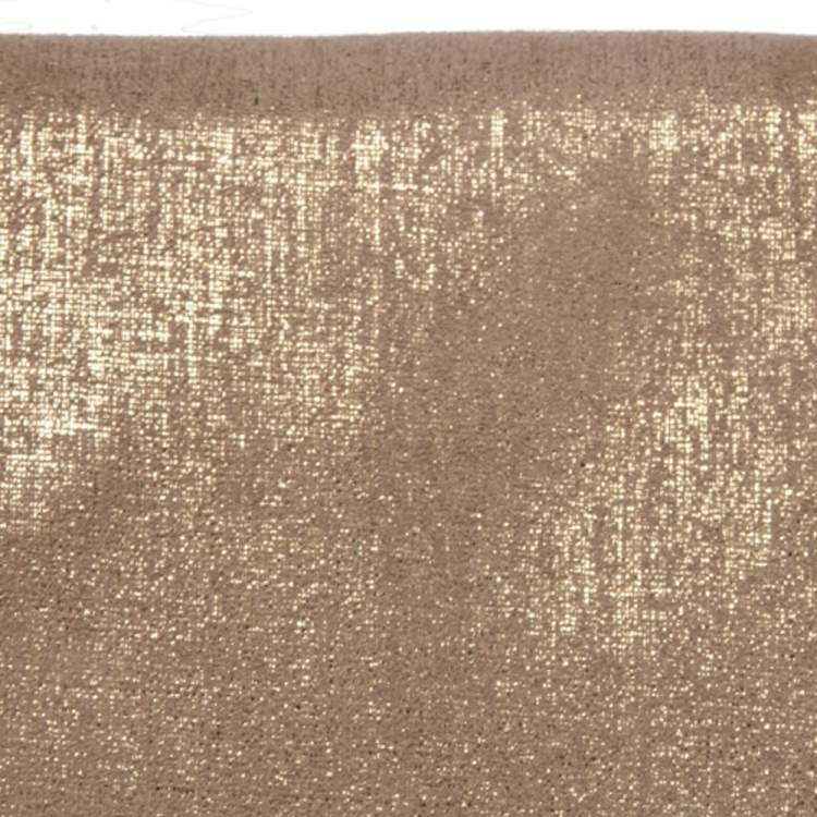 Pre Owned Stella McCartney Gold/Beige Shimmering Fabric Falabella Foldover Clutch