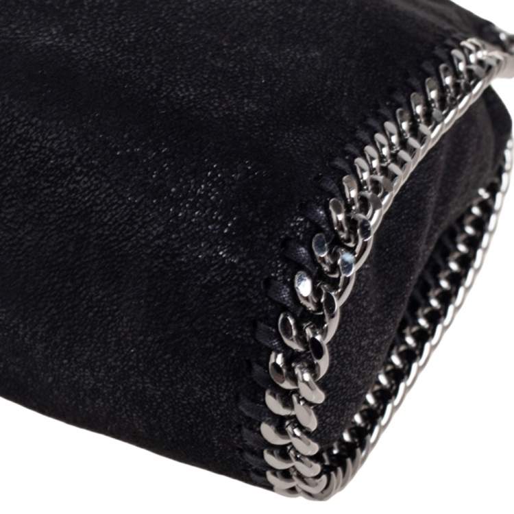 Pre Owned Stella McCartney Black Faux Suede Mini Falabella Tote
