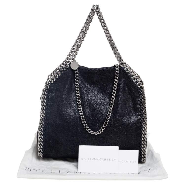 Pre Owned Stella McCartney Black Faux Suede Mini Falabella Tote