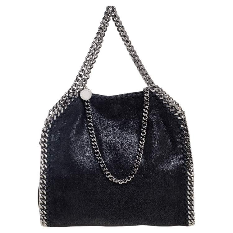 Pre Owned Stella McCartney Black Faux Suede Mini Falabella Tote