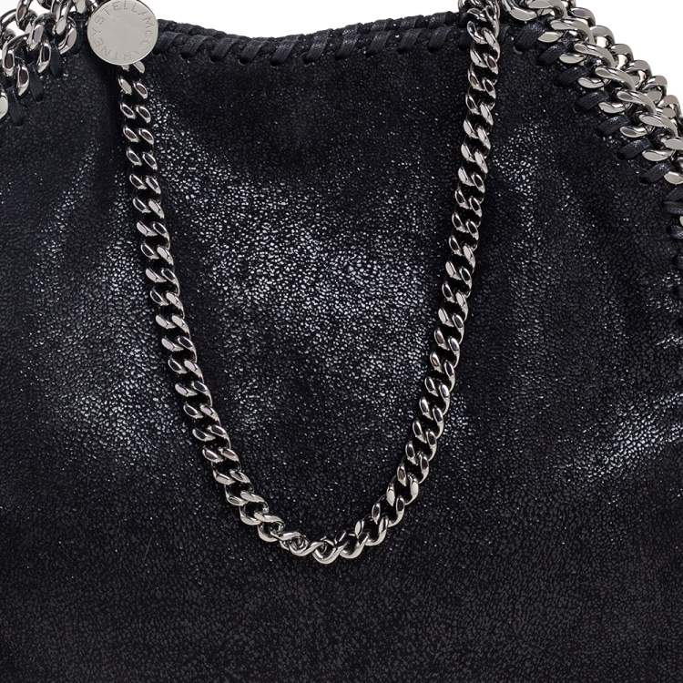 Pre Owned Stella McCartney Black Faux Suede Mini Falabella Tote