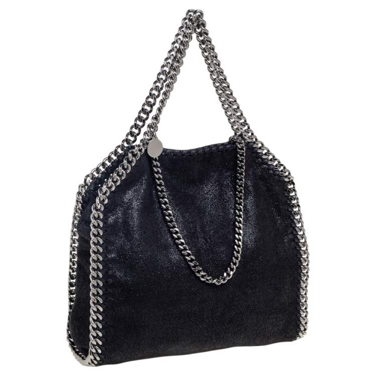 Pre Owned Stella McCartney Black Faux Suede Mini Falabella Tote
