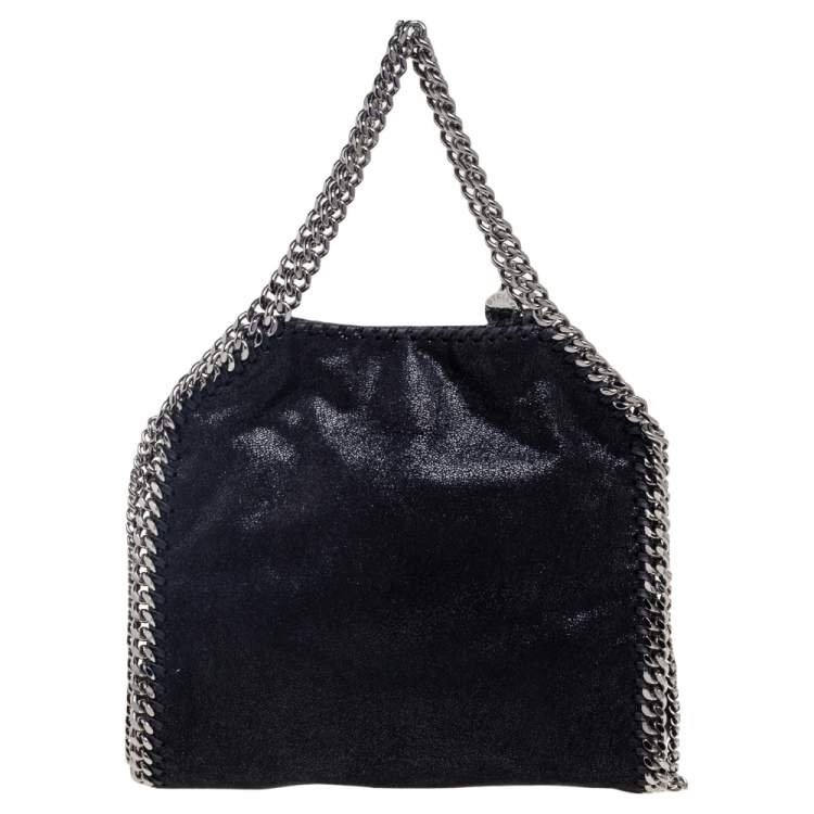 Pre Owned Stella McCartney Black Faux Suede Mini Falabella Tote