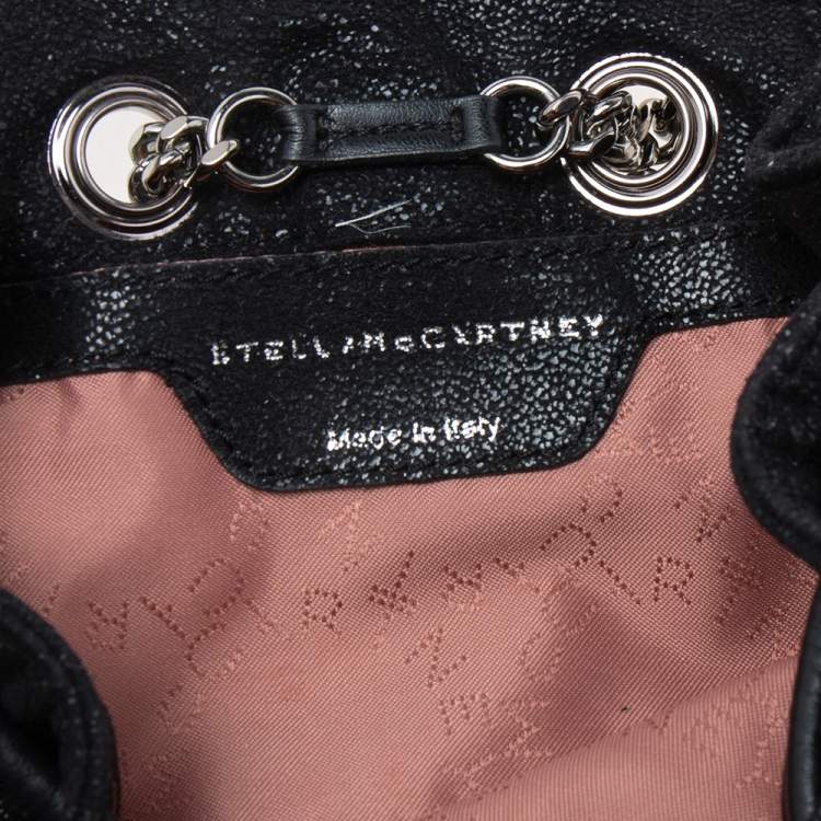 Pre Owned Stella McCartney Black Faux Leather Falabella Mini Backpack