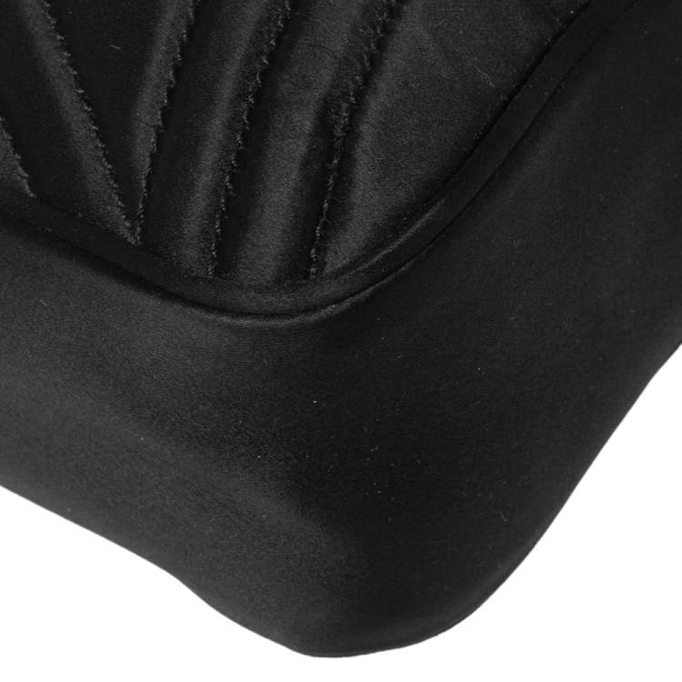 Pre Owned Stella McCartney Black Quilted Satin Stella Star Crossbody Bag