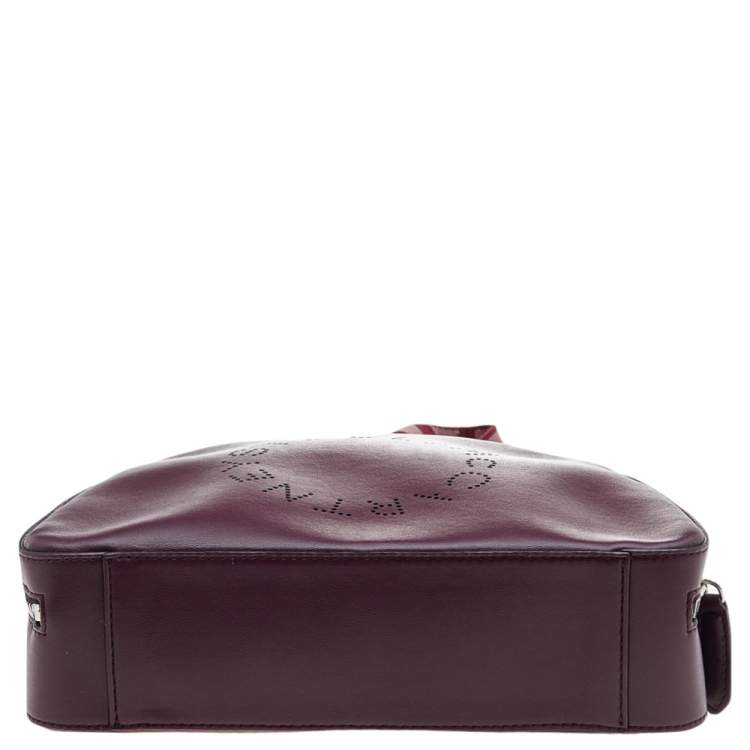 Pre Owned Stella McCartney Burgundy Faux Leather Top Handle Bag