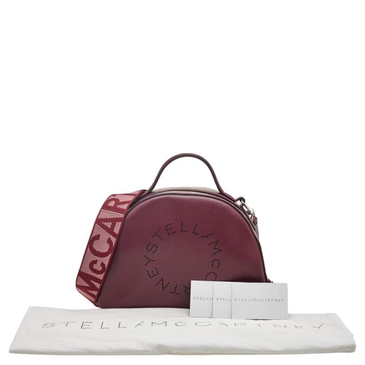 Pre Owned Stella McCartney Burgundy Faux Leather Top Handle Bag