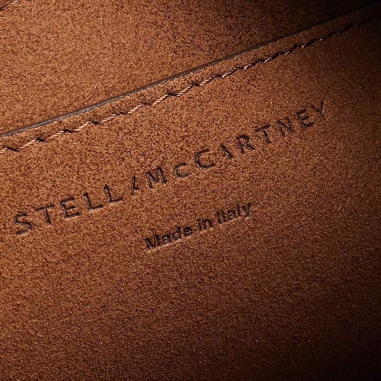 Pre Owned Stella McCartney Beige Faux Leather Mini Perforated Logo Crossbody Bag