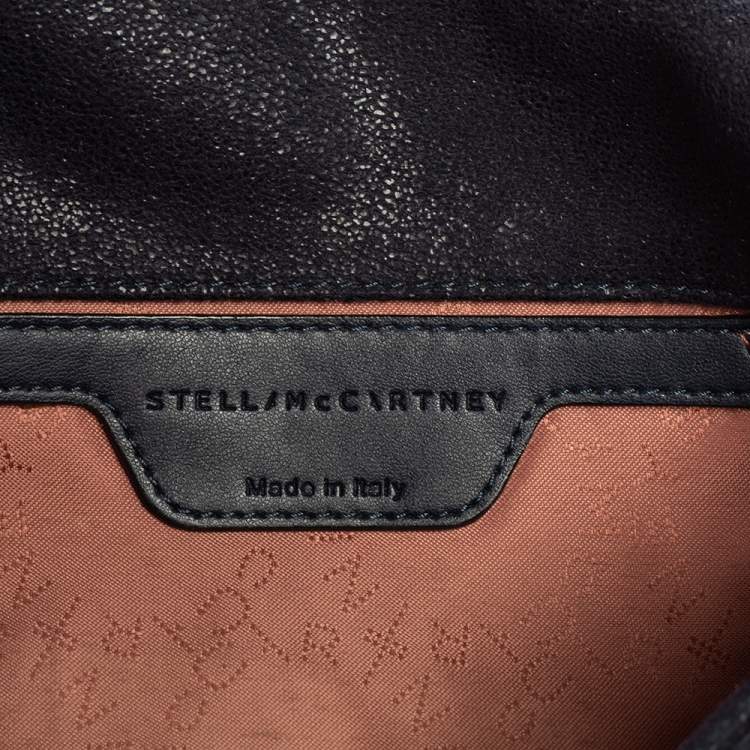 مملوكة مسبقًا Stella McCartney Navy Blue Faux Suede Falabella Flap Shoulder Bag