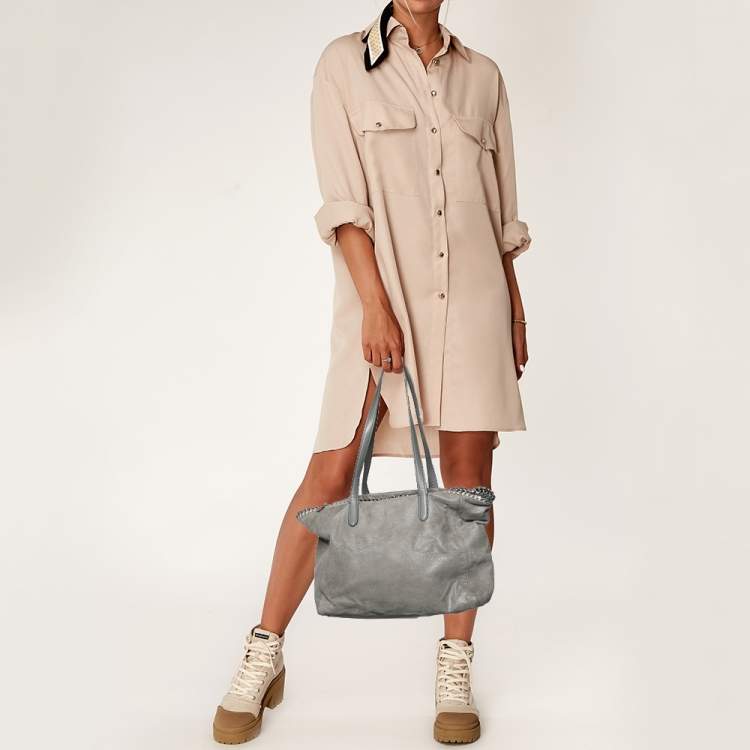 مملوكة مسبقًا Stella McCartney Grey Faux Leather Falabella Shopper Tote