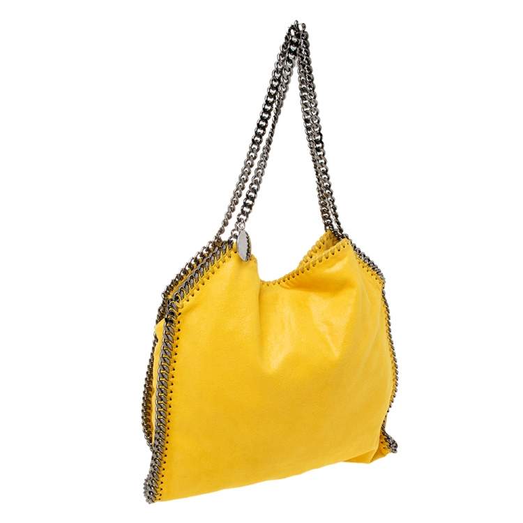 مملوكة مسبقًا Stella McCartney Yellow Faux Suede Small Falabella Tote