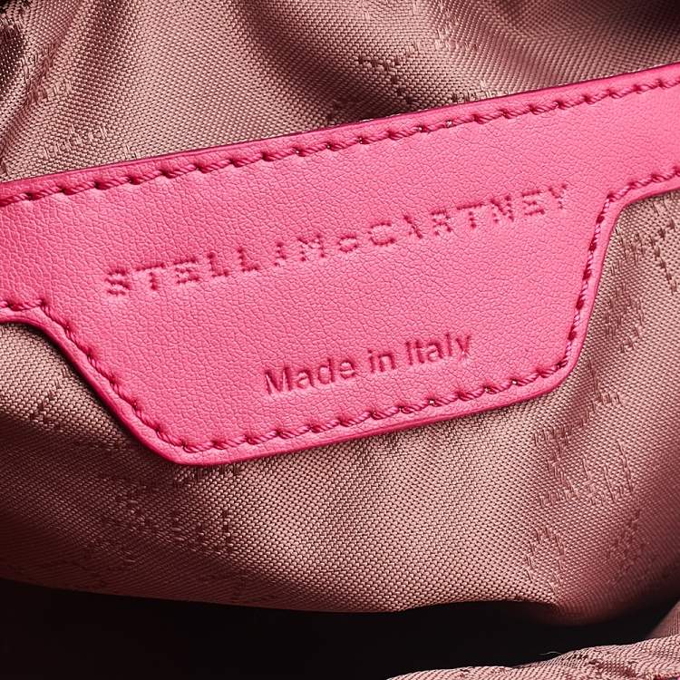 Pre Owned Stella McCartney Pink Faux Suede Falabella Heart Crossbody Bag