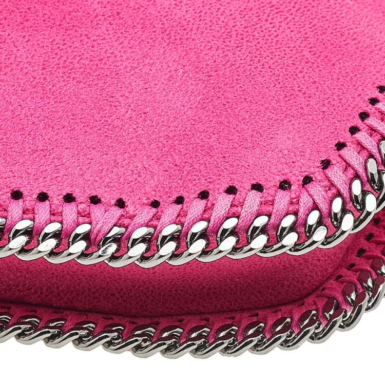 Pre Owned Stella McCartney Pink Faux Suede Falabella Heart Crossbody Bag