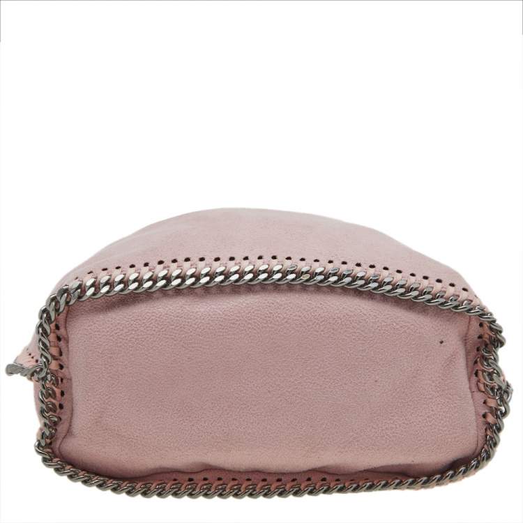 Pre Owned Stella McCartney Pink Faux Suede Micro Falabella Drawstring Bucket bag