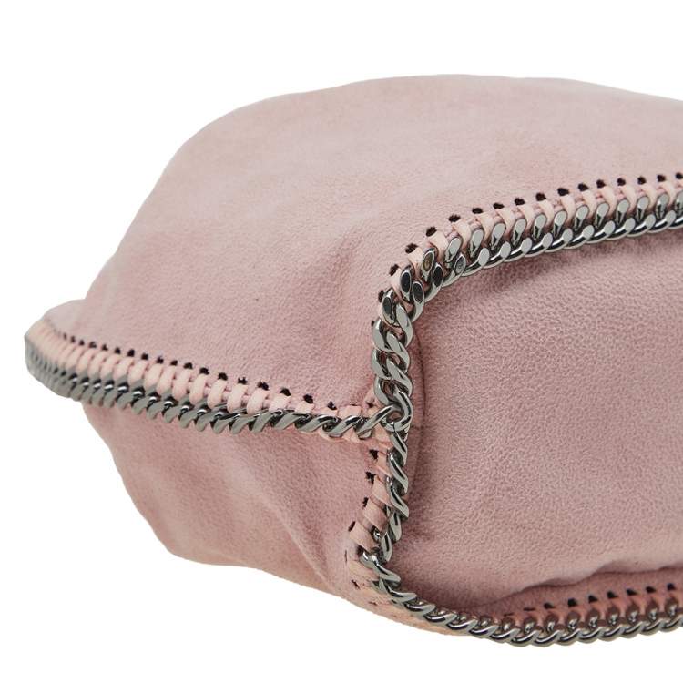 Pre Owned Stella McCartney Pink Faux Suede Micro Falabella Drawstring Bucket bag