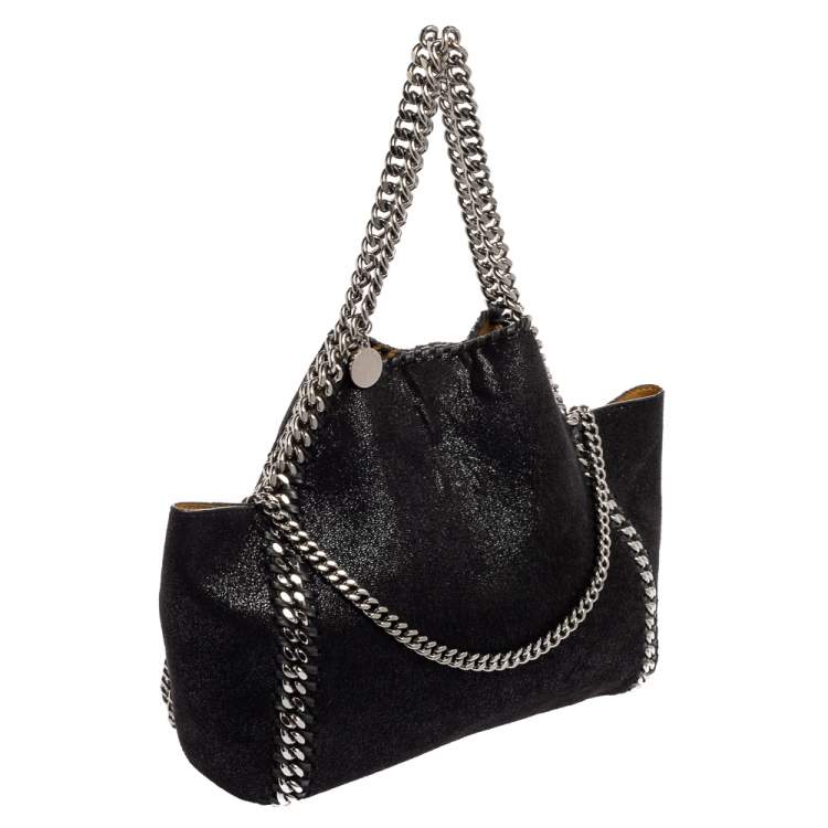 Pre Owned Stella Mccartney Black Faux Suede Reversible Falabella Tote