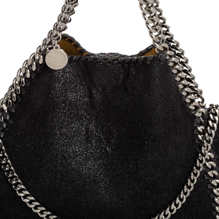 Pre Owned Stella Mccartney Black Faux Suede Reversible Falabella Tote