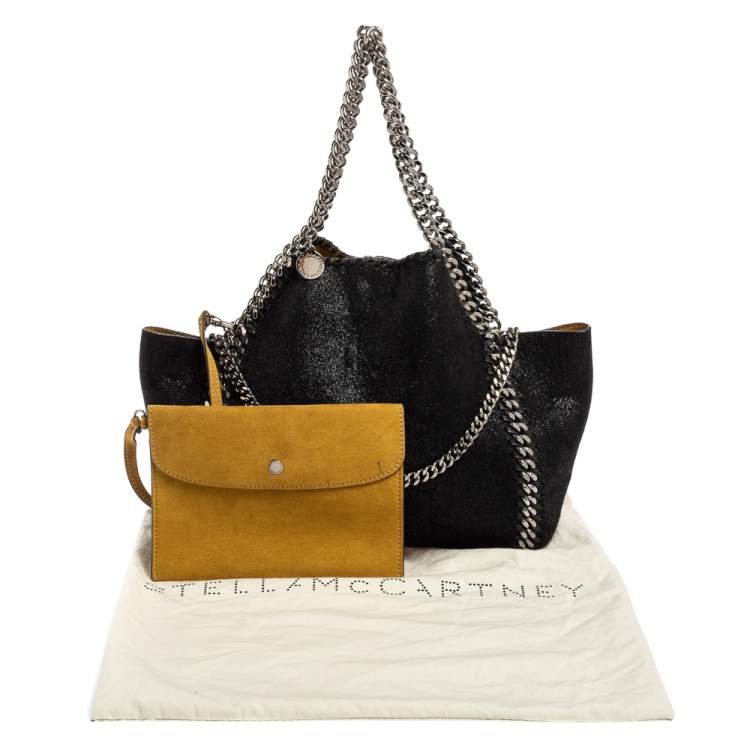 Pre Owned Stella Mccartney Black Faux Suede Reversible Falabella Tote