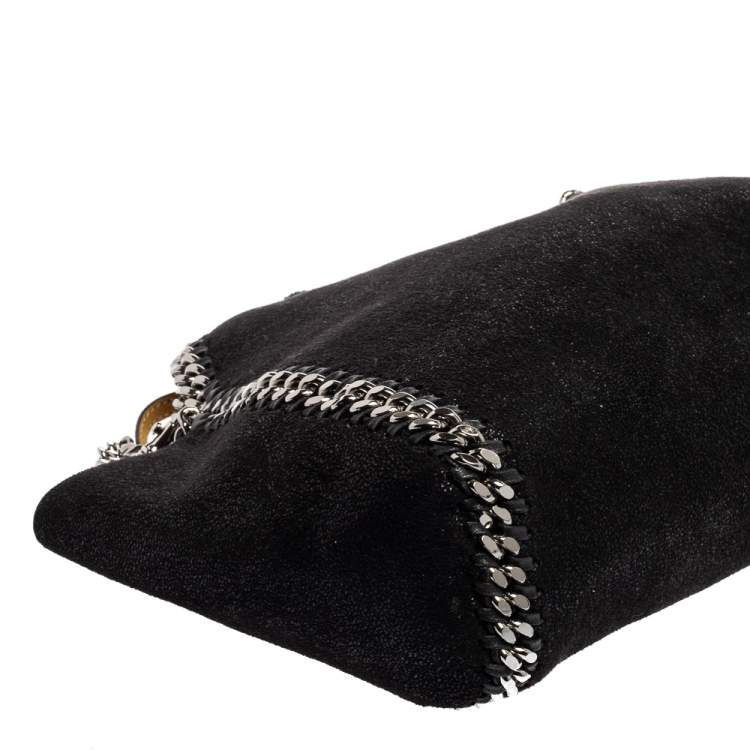 Pre Owned Stella Mccartney Black Faux Suede Reversible Falabella Tote