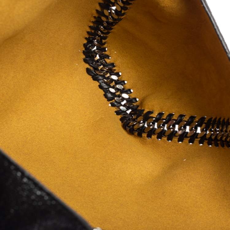 Pre Owned Stella Mccartney Black Faux Suede Reversible Falabella Tote
