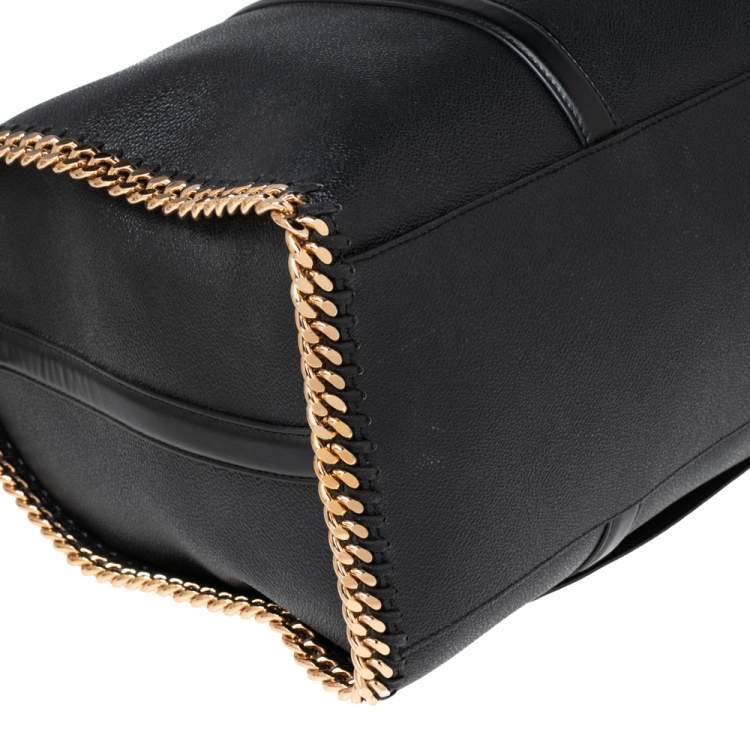 Pre Owned Stella McCartney Black Faux Leather Falabella Duffel Bag